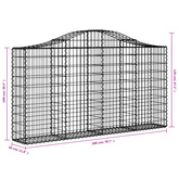 Kosze gabionowe, 4 szt, 200x30x100/120 cm, galwanizowane żelazo