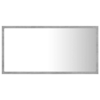 vidaXL Lustro łazienkowe LED, szarość betonu, 80x8,5x37 cm, akryl