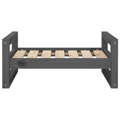 vidaXL Legowisko dla psa, szare, 65,5x50,5x28 cm, lite drewno sosnowe