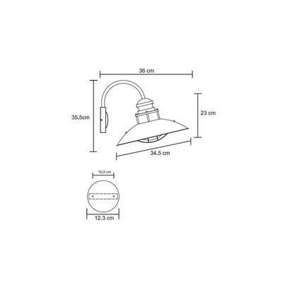 Kinkiet Retro loft zewnętrzny Czarny E27 Abruzzo Gloria