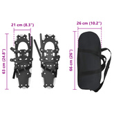 3 w 1 Rakiety śnieżne Srebrny i czarny 63 x 21 cm