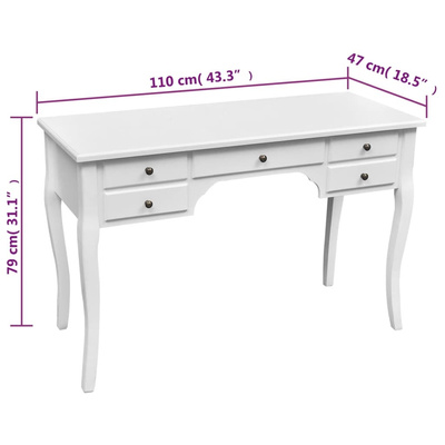 Biurko w stylu francuskim z 5 szufladkami