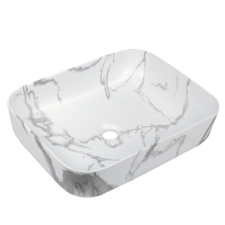 Umywalka nablatowa Florina marmur biały mat  Invena