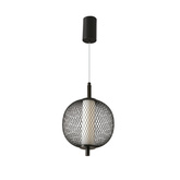 Lampa wisząca druciana PUMA z kulistym kloszem 20 cm – designerska lampa do salonu LED 3000K