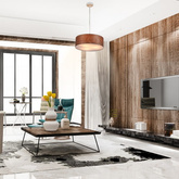 Lampa Wisząca Drewniana ?45cm 3XE27 Abruzzo Bosco