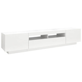 vidaXL Szafka pod TV z oświetleniem LED, biała, 200x35x40 cm