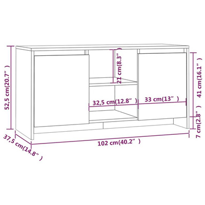 vidaXL Szafka pod TV, dąb sonoma, 102x37,5x52,5 cm