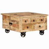 Stolik kawowy, chropowate drewno mango, 70 x 70 x 40 cm