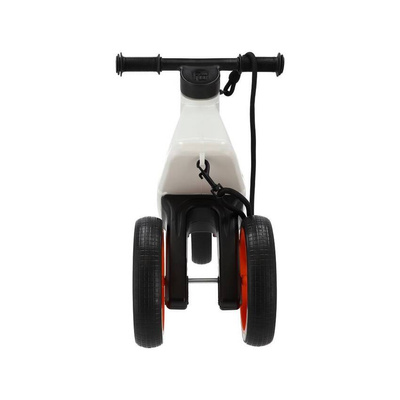 FWRider Super Sport 515753 Kolor: White / Biały z pomarańczowymi felgami Rowerek biegowy Jeździk 2w1 Ciche koła + Pasek do noszenia dla Rodzica