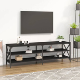 vidaXL Szafka pod TV, czarna, 160x40x50 cm, materiał drewnopochodny