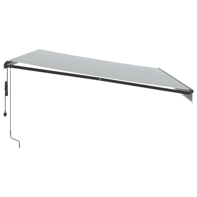 Automatyczna markiza z LED, antracytowo-biała, 500x350 cm