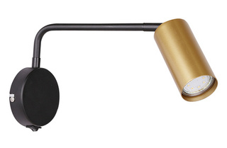 Kinkiet czarno-złoty ruchomy włącznik 1xGU10 Tina 21-76816