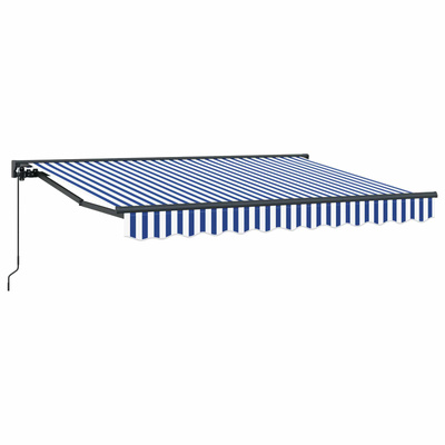 Ręczna markiza zwijana Niebieski i biały 2,5 x 2 m