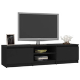 vidaXL Szafka pod TV, czarna, 140x40x35,5 cm, materiał drewnopochodny