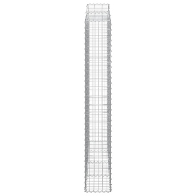 Kosze gabionowe, 2 szt, 200x30x200/220 cm, galwanizowane żelazo