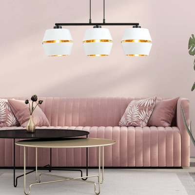 Lampa wisząca  PIANO 3 WHITE/GOLD