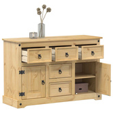 Komoda Corona, 112x40x75 cm, lite drewno sosnowe