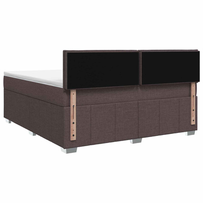 Łóżko z box spring LED z materacem Ciemny brąz 180 x 200 cm