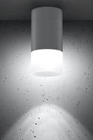 Lampa sufitowa tuba szara z mrożonym szkłem GU10 natynkowa