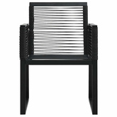 3-cz. zestaw mebli ogrodowych, rattan PVC, czarny