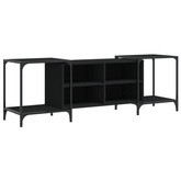 vidaXL Szafka pod TV, czarna, 153x37x50 cm, materiał drewnopochodny