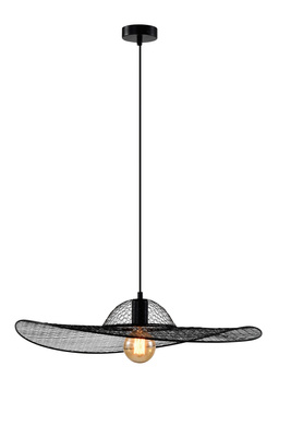 Lampa wisząca DECO designerska  – czarny klosz kapelusz – nowoczesne oświetlenie salonu i sypialni E27