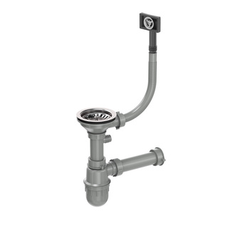 Odpływ zatyczkowy 3 1/2" z syfonem 1-komorowy stal szlachetna (GRANIT/STAL-pionowy), eco (11GR1-P2A-E-3562)