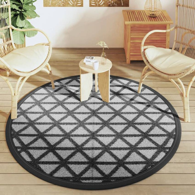 vidaXL Dywan na zewnątrz, czarny, ?160 cm, PP