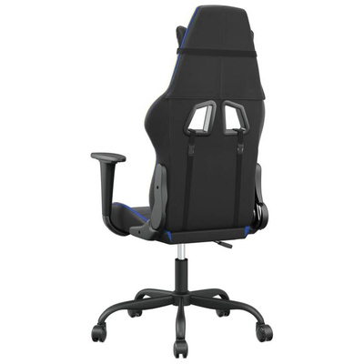 vidaXL Masujący fotel gamingowy, czarno-niebieski, sztuczna skóra model standard