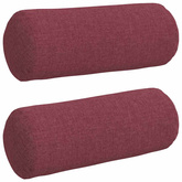 Poduszki Wałkowe 2 pcs Czerwone wino ? 15 x 40 cm tkanina