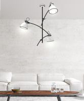 Lampa sufitowa biało-czarna regulowana 3x60W Zumba Candellux 33-72061