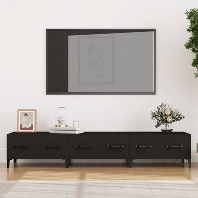 vidaXL Szafka pod TV, czarna, 150x34,5x30 cm, materiał drewnopochodny