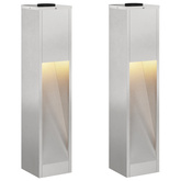 Solarna Lampa LED na Ścieżkę 2 pcs Srebrny Stal nierdzewna
