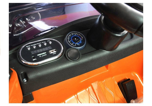Auto na Akumulator HL1638 Dla Dzieci Światła LED MP3 Pilot Pomarańczowe