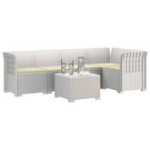 5-osobowa sofa ogrodowa z poduszkami w stylu rattanowym PP
