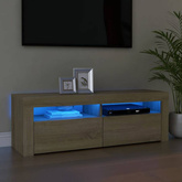 vidaXL Szafka pod TV z oświetleniem LED, dąb sonoma, 120x35x40 cm model standard