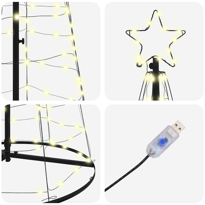 Choinka świąteczna LED z podstawą Ciepła biel 250 cm Żelazo