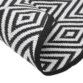 Dywan na zewnątrz, biało-czarny, ?120 cm, PP vidaXL