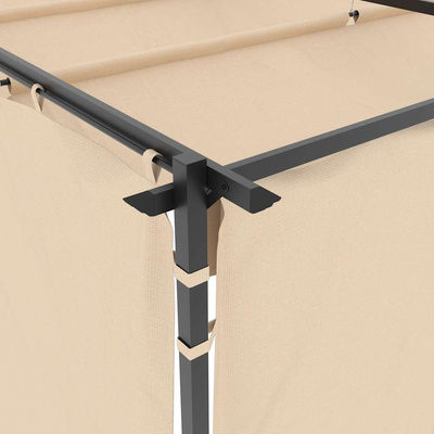 vidaXL Altana ogrodowa z zasłonami, 3 x 3 m, kremowa, stal