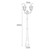 Lampa ogrodowa stojąca K-7006A2/2 CZARNY/ZŁOTY z serii LOZANA