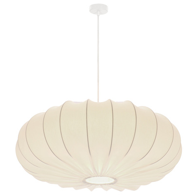 Lampa wisząca CAFEE' skandynawska - z abażurem kremowym latte 66cm - nowoczesne oświetlenie sufitowe do salonu i jadalni E27