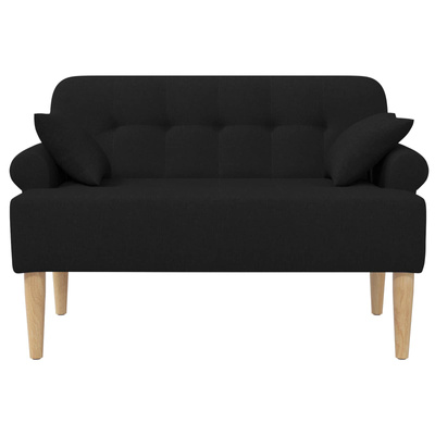 Sofa dwuosobowa z guzikowym pikowaniem Czarny 120 x 65 x 79 cm