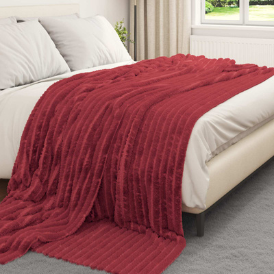 Koce narzutowe 6 pcs Bordeaux Czerwony 270 x 240 cm Polar