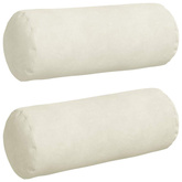 Poduszki Wałkowe 2 pcs Kremowy ? 15 x 40 cm Tkanina sztruksowa