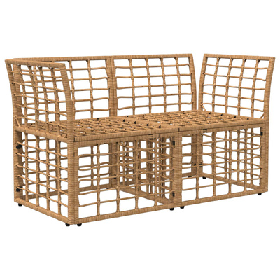 Ogrodowy loveseat 2 szt. 2-osobowy Naturalny i Kremowy Biały