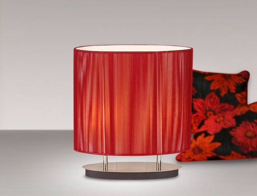 Lampka nocna Artemis czerwona z abażurem 2xE27 metalowa