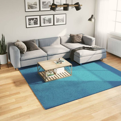 vidaXL Dywan OVIEDO z krótkim włosiem, turkusowy, 240x240 cm