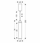 Lampa wisząca Corte szklana tuba czarny mat LED 10W 3000K do salonu