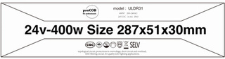 proCOB ® Zasilacz Ultra Slim 24V 400W 16.5A IP43