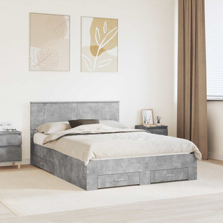 Ramka łóżka Betonowy szary 160 x 200 cm Drewno inżynieryjne